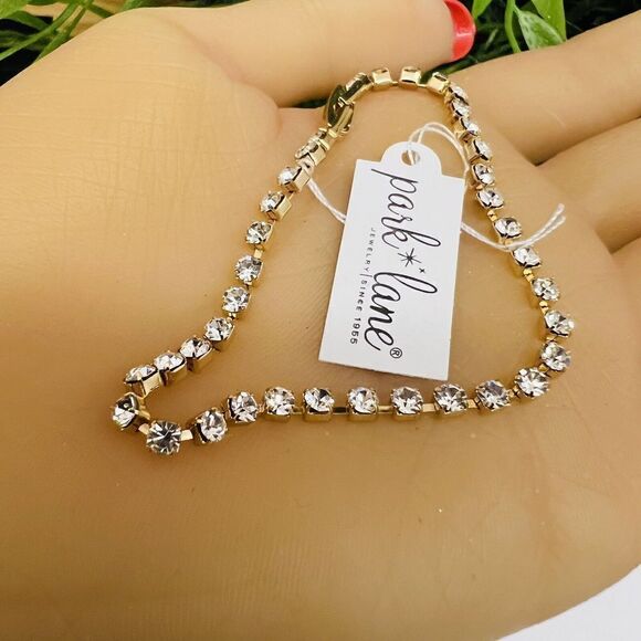 Vintage Park Lane Gold Clear Rhinestone Sparkly Dainty Tennis Bracelet NWT 1390 - Picture 9 of 12